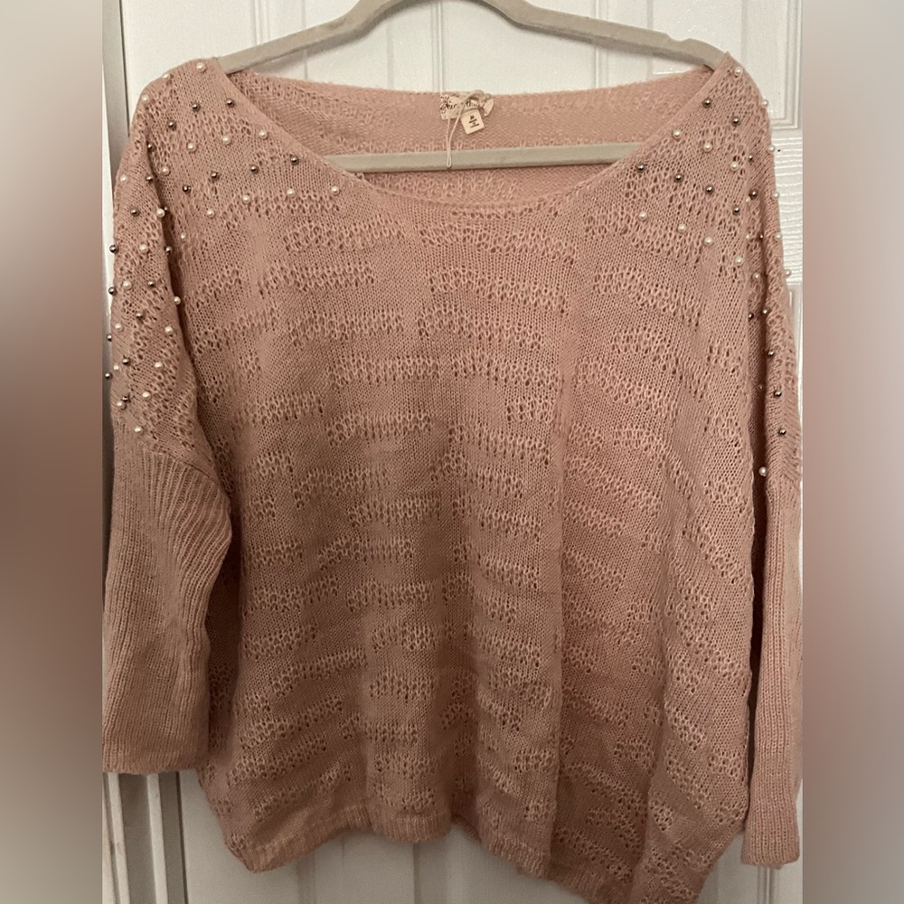 Dolman sleeve pearl sweater